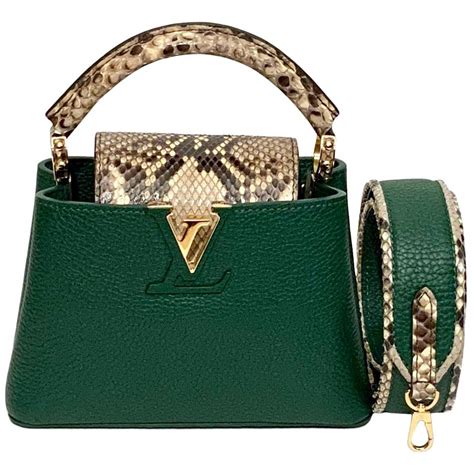 louis vuitton green python bag